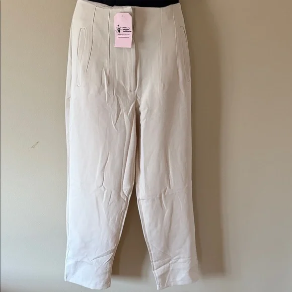 Women's Cream High-Waist Tailored Jumpsuit - Picture 3 of 4